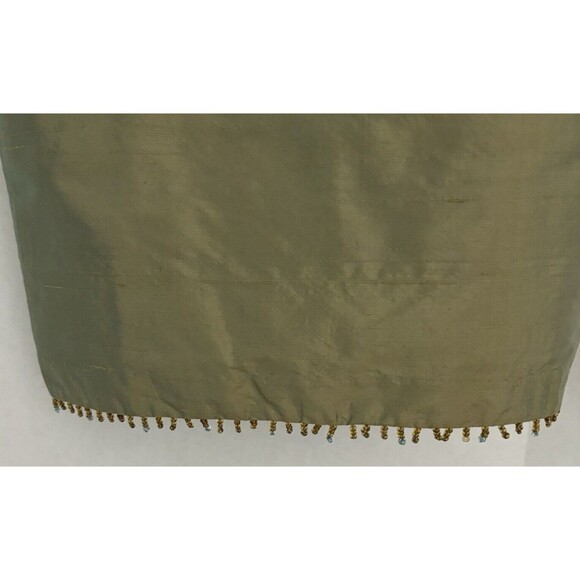 Mimi Maternity Women M Top Green Silk Beaded Business Casual Work Summer - Picture 10 of 13